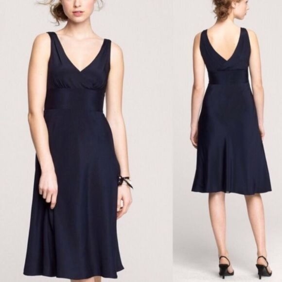 J. Crew Sophia Black Chiffon Polkadot Silk Dress Size 10 - Picture 1 of 6